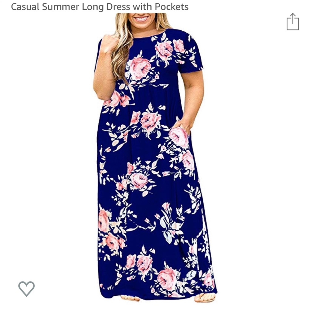 Long blue/floral maxi dress